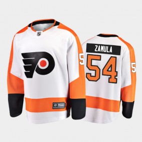 Men's Philadelphia Flyers Egor Zamula #54 Away White 2021 Jersey