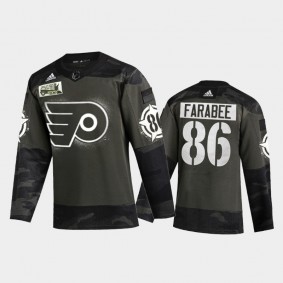 Men's Philadelphia Flyers Joel Farabee #86 2021 Military Appreciation Night Camo Jersey