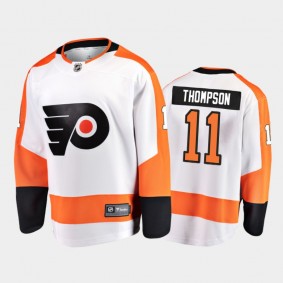 Philadelphia Flyers #11 Nate Thompson Away White 2021 Player Jersey