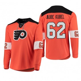 Flyers Nicolas Aube-Kubel #62 Adidas Platinum Long Sleeve 2018-19 Cheap Jersey T-Shirt Orange