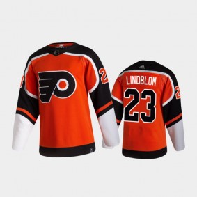 Men's Philadelphia Flyers Oskar Lindblom #23 Reverse Retro 2020-21 Orange Special Edition Authentic Pro Jersey