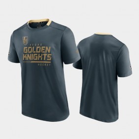 Men Vegas Golden Knights Locker Room Authentic Pro Charcoal T-Shirt