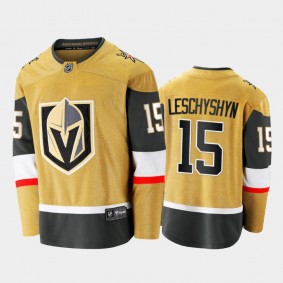Vegas Golden Knights #15 Jake Leschyshyn Home Gold 2021-22 Player Jersey