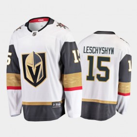 Vegas Golden Knights #15 Jake Leschyshyn Away White 2021-22 Player Jersey
