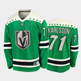 Men's Vegas Golden Knights William Karlsson #71 2021 St. Patrick's Day Green Jersey