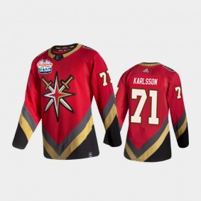 Men's Vegas Golden Knights William Karlsson #71 2021 Lake Tahoe Red Authentic Patch Jersey