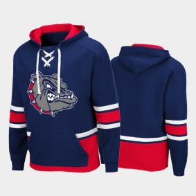 Men Gonzaga Bulldogs Lace-up Pullover Navy Hoodie College Hockey 3.0
