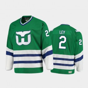 Men's Hartford Whalers Rick Ley #2 Heritage Green Authentic Jersey