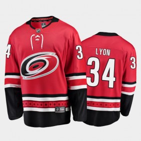 Hurricanes Alex Lyon #34 Home 2021 Red Player Jersey