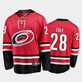 Hurricanes Ian Cole #28 Home 2021 Red Player Jersey