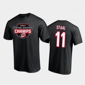 Men's Carolina Hurricanes Jordan Staal #11 2021 Central Division Champions Black T-Shirt