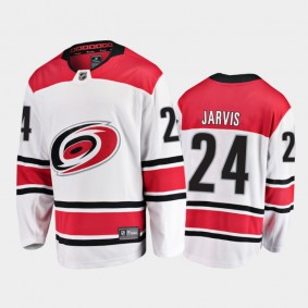 Hurricanes Seth Jarvis #24 Away 2021-22 White Player Jersey