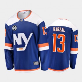 Mathew Barzal New York Islanders No.9 patch Blue Honor Clark Gillies Jersey