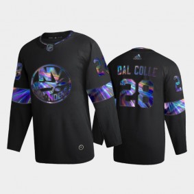 Men's New York Islanders Michael Dal Colle #28 Iridescent Holographic Black Authentic Jersey