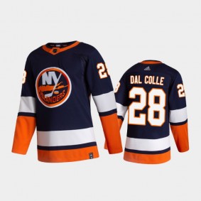 Men's New York Islanders Michael Dal Colle #28 Reverse Retro 2020-21 Blue Authentic Jersey