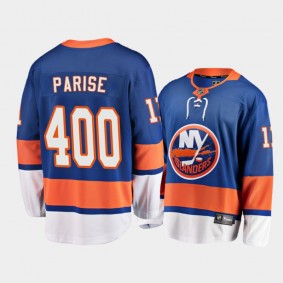 Zach Parise New York Islanders 400 Career Goals Royal commemorative Jersey