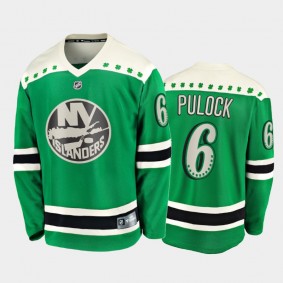 Men's New York Islanders Ryan Pulock #6 2021 St. Patrick's Day Green Jersey