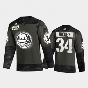 Men's New York Islanders Thomas Hickey #34 2021 Military Appreciation Night Camo Jersey