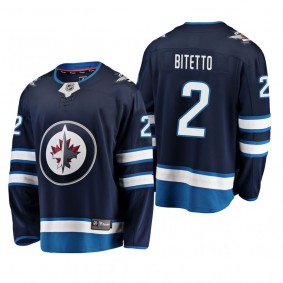 Winnipeg Jets Anthony Bitetto #2 Home Breakaway Player Navy Jersey