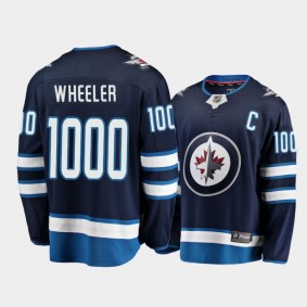 Blake Wheeler Winnipeg Jets 1000 Career Games Blue Special Jersey