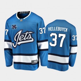 Men's Winnipeg Jets Connor Hellebuyck #37 10th Anniversary Blue Honor Dale Hawerchuk Alternate Jersey