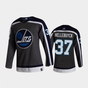 Winnipeg Jets Connor Hellebuyck #37 Reverse Retro 2020-21 Gray Authentic Jersey