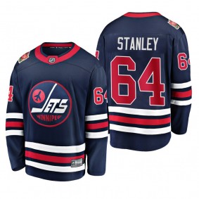Winnipeg Jets Logan Stanley #64 2019 Heritage Classic Navy Breakaway Player Jersey