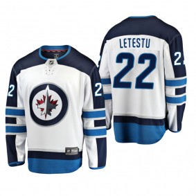 Winnipeg Jets Mark Letestu #22 Away Breakaway Player White Jersey