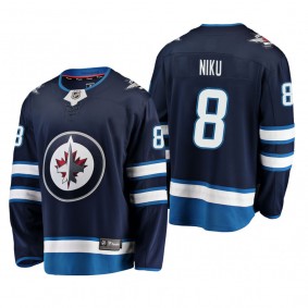 Winnipeg Jets Sami Niku #8 Home Breakaway Player Navy Jersey