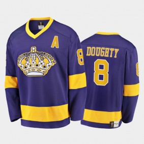 Los Angeles Kings Drew Doughty #8 Heritage Purple Throwback Premier Breakaway Jersey