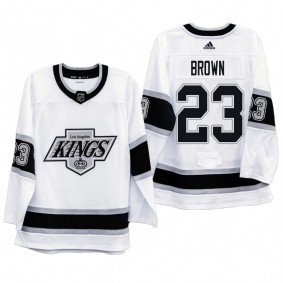 Kings #23 Dustin Brown 90s Era Heritage White Jersey