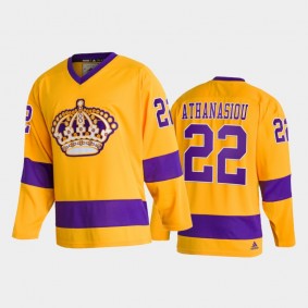 Andreas Athanasiou Los Angeles Kings Team Classics Gold Throwback Jersey 2022