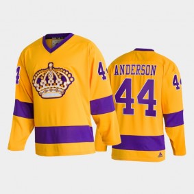 Mikey Anderson Los Angeles Kings Team Classics Gold Throwback Jersey 2022