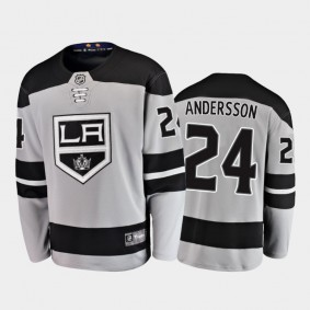 Men's Los Angeles Kings Lias Andersson #24 Alternate Gray 2020-21 Breakaway Player Jersey