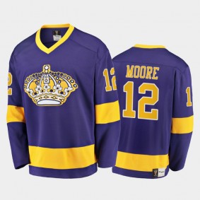 Los Angeles Kings Trevor Moore #12 Heritage Purple Throwback Premier Breakaway Jersey