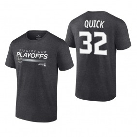 Jonathan Quick 2022 Stanley Cup Playoffs Charcoal LA Kings T-Shirt