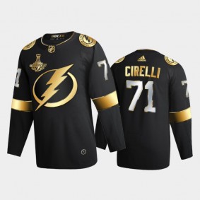 Tampa Bay Lightning Anthony Cirelli #71 2020 Stanley Cup Champions Black Authentic Golden Limited Jersey
