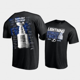 Men Tampa Bay Lightning # Back-to-Back Stanley Cup Champions Lightning Black T-Shirt