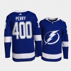 Corey Perry Tampa Bay Lightning 400 Career Goals Blue Commemorative Edition Jersey