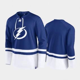 Men Tampa Bay Lightning Super Mission Slapshot Lace-Up Pullover Blue Sweatshirt