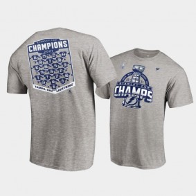 Men Tampa Bay Lightning # 2021 Stanley Cup Champions Gray T-Shirt