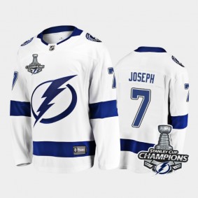 Tampa Bay Lightning #7 Mathieu Joseph 2021 Stanley Cup Champions White Away Jersey