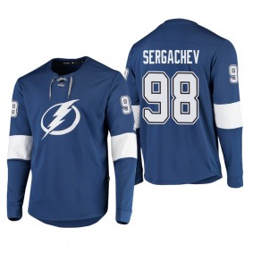 Lightning Mikhail Sergachev #98 Platinum Long Sleeve 2018-19 Cheap Jersey T-Shirt Blue