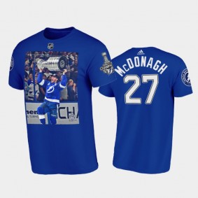 Men Tampa Bay Lightning Ryan McDonagh #27 2021 Stanley Cup Champions Blue T-Shirt