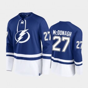 Men Tampa Bay Lightning Ryan McDonagh #27 Super Mission Slapshot Lace-Up Pullover Blue Sweatshirt
