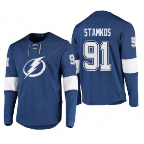 Lightning Steven Stamkos #91 Platinum Long Sleeve 2018-19 Cheap Jersey T-Shirt Blue