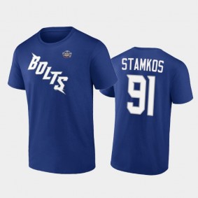Men Tampa Bay Lightning Steven Stamkos #91 2022 Stadium Series Navy T-Shirt