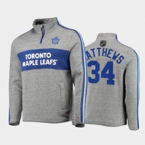 Auston Matthews Toronto Maple Leafs Mario Quarter-Zip Heathered Gray Jacket Tommy Hilfiger