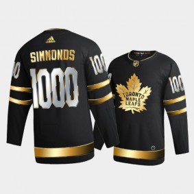 Wayne Simmonds Toronto Maple Leafs 1000 Career Games Black Golden Edition Jersey