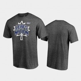 Men's Toronto Maple Leafs 2021 Stanley Cup Playoffs Heads Up Play Charcoal T-Shirt